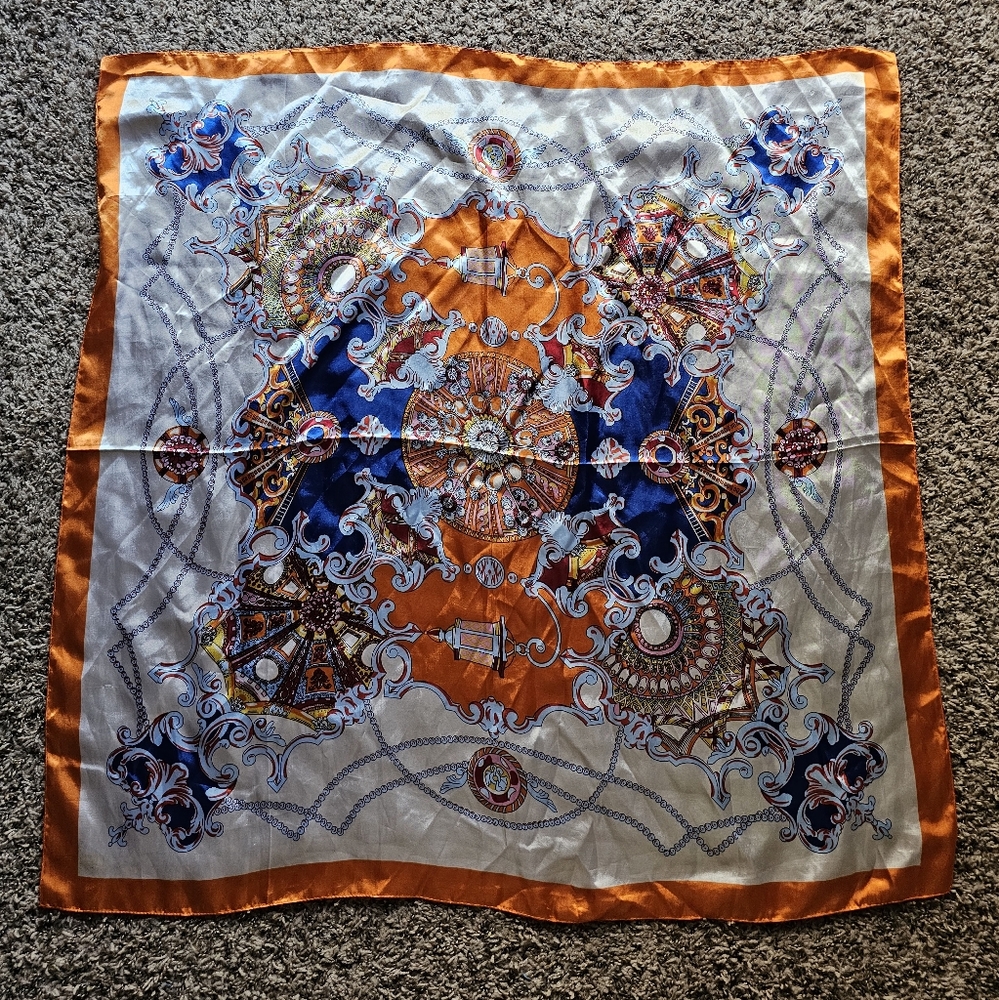 MOSI‎ silky bright print dopamine fashion square scarf